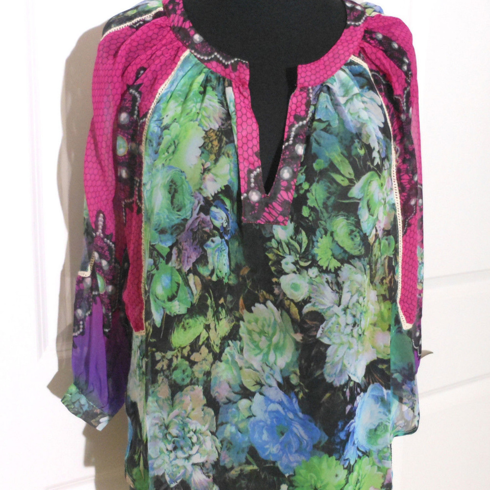 ANTHROPOLOGIE Femina Peasant Blouse XS/S P NWT TOP - Picture 2 of 7